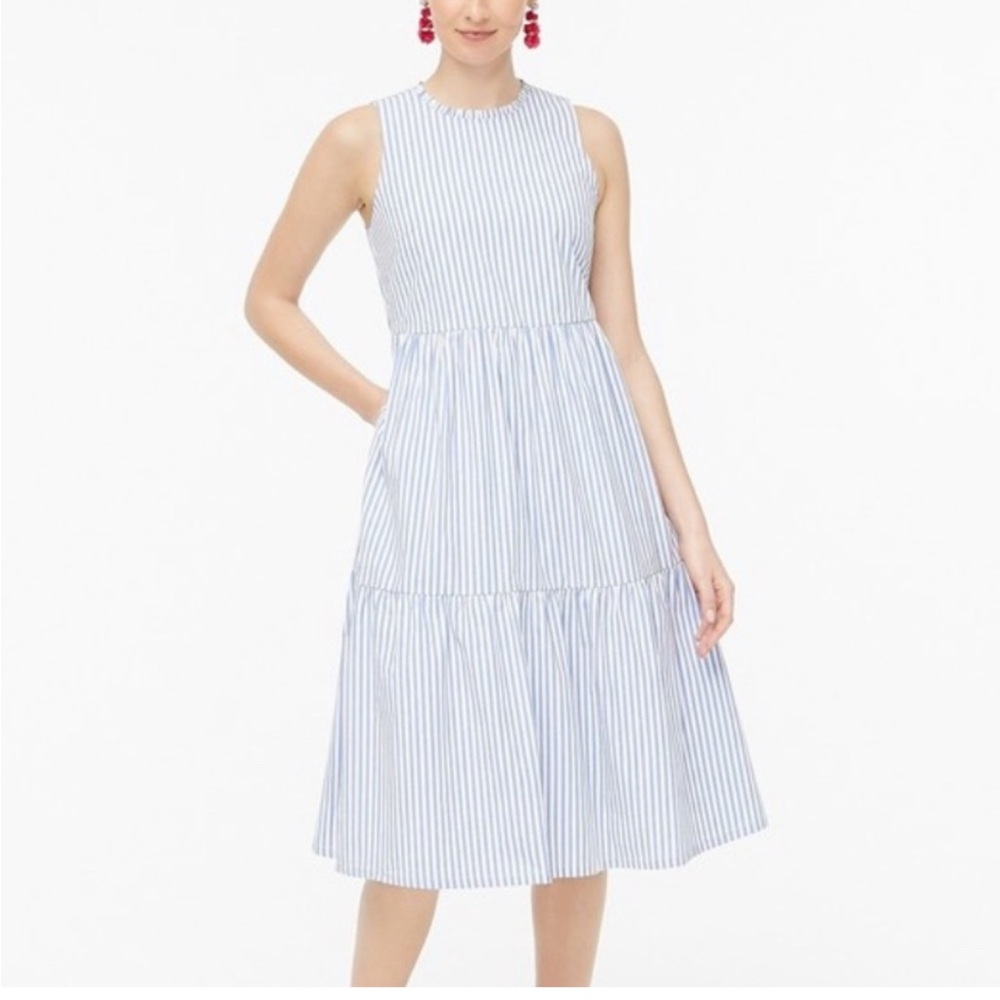 JCrew factory blue and white striped dress